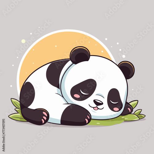 Sleeping cartoon panda cute illustration vector design