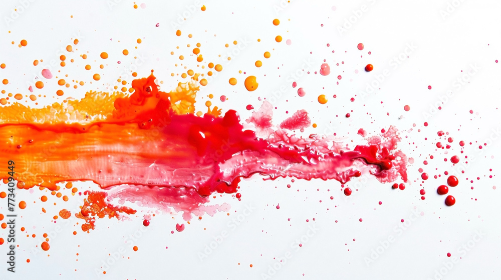 summer tone colorful paint splatters isolated on white background, graphic resources.
