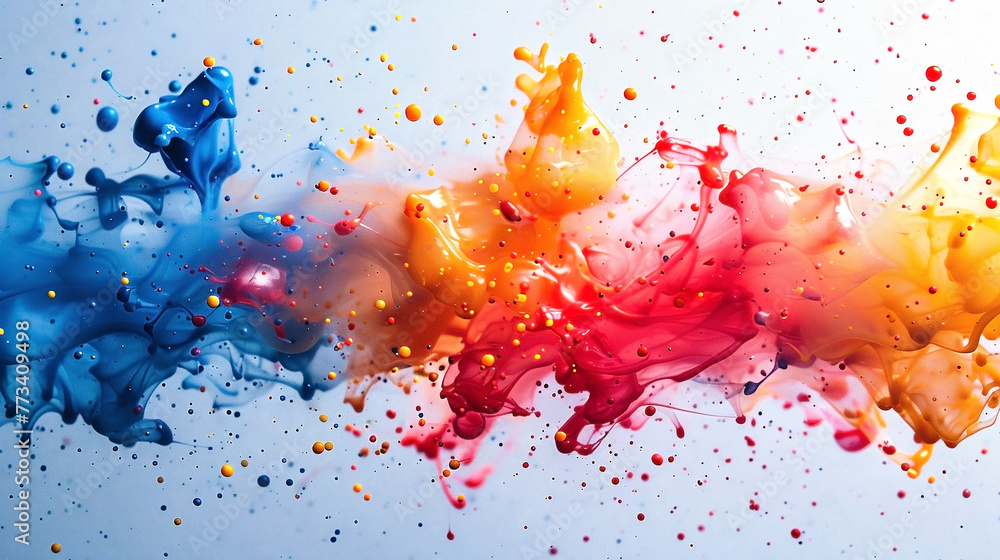 summer tone colorful Paint splatters isolated on white background,graphic resources summer tone colorful Paint splatters isolated on white background,graphic resources
