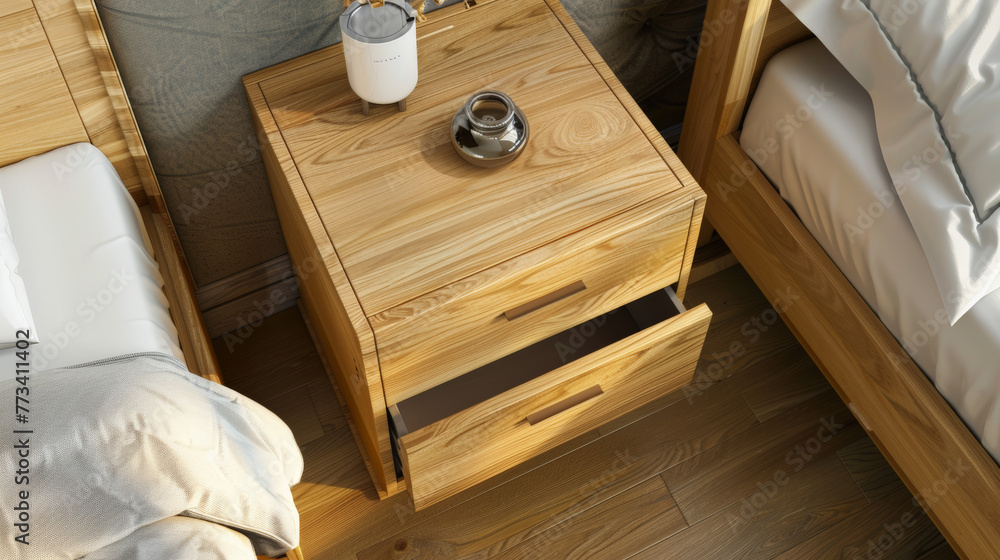 top down view of bedside table top down view of bedside table