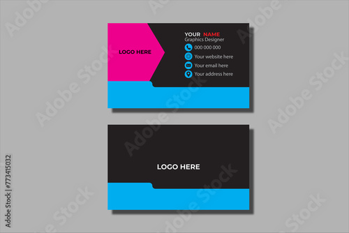 Creative and clean corporate business card template. Vector illustration.Corporate business card template design set photo