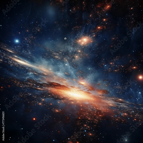 Space background with stars and galaxy