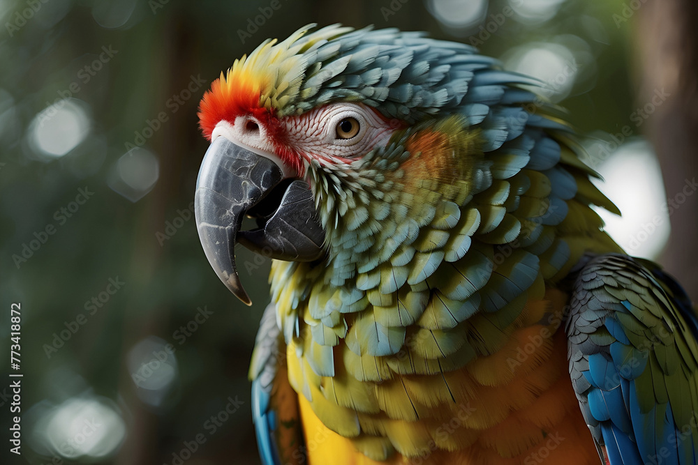 Fototapeta premium Green Macaw closeup