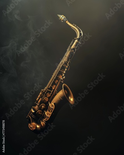 Saxophone on a black