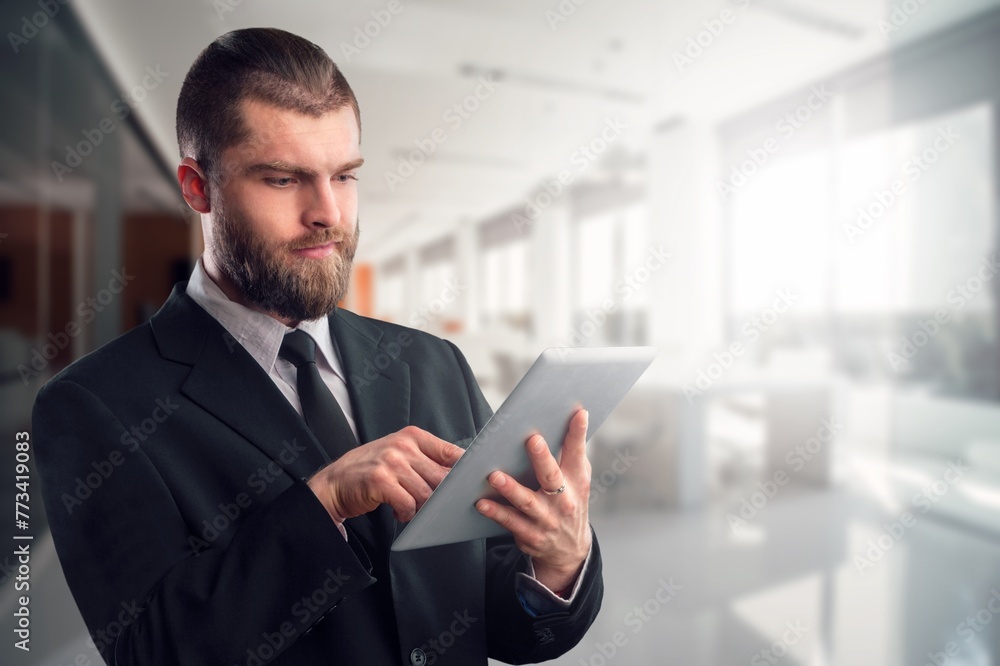 Young employee man lawyer with digital tablet Young employee man lawyer with digital tablet