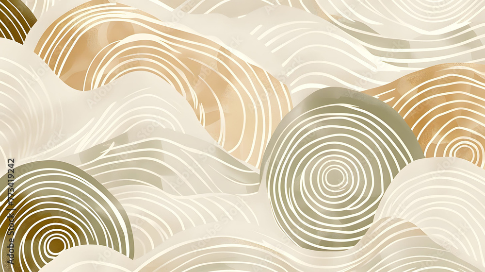 A calm pattern with soft, circular lines and colors that evoke tranquility, A calm pattern with soft, circular lines and colors that evoke tranquility,