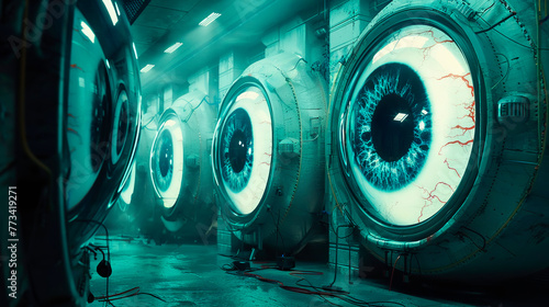 a dystopian society where all citizens are monitored through fluoroscopy imaging