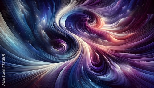 Abstract Cosmic Swirls in a Digital Art Universe