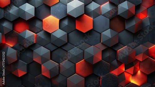 Abstract cube hexagon shape background