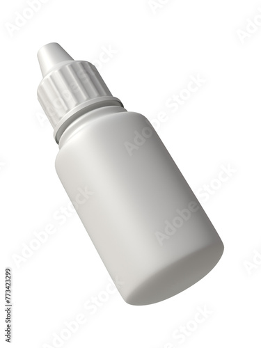 3D blank white dropper bottle or container for medicine mockup, 