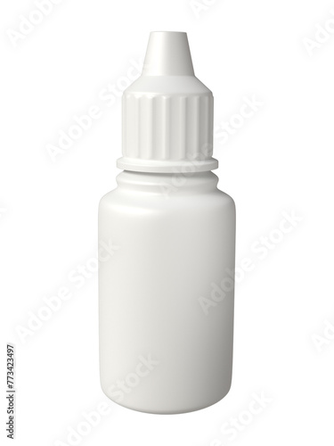 3D blank white dropper bottle or container for medicine mockup, 