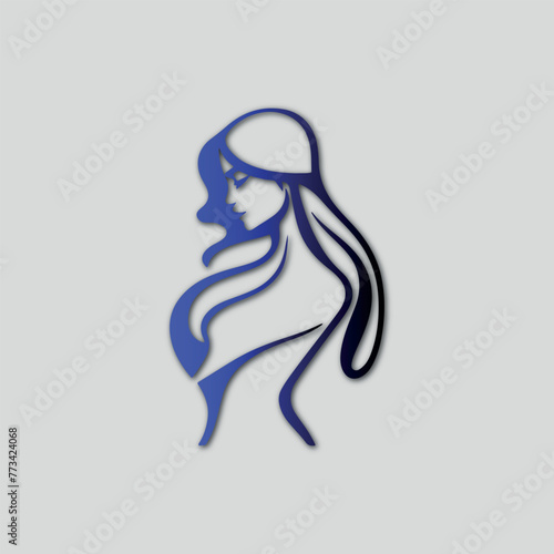 Young female body outline silhouette beauty logo design