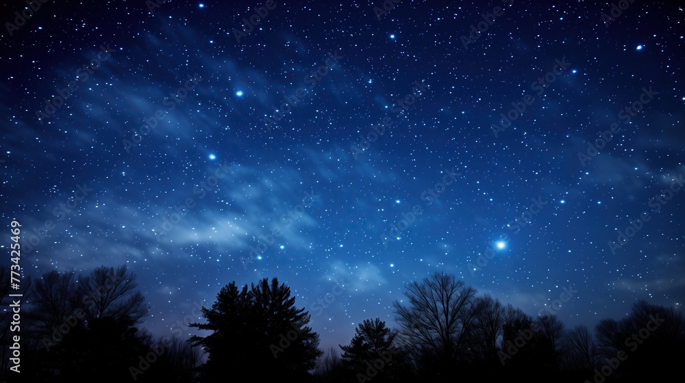 Fototapeta premium Star patterns on night sky. Backgrounds night sky with stars and moon and clouds.