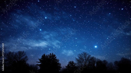 Star patterns on night sky. Backgrounds night sky with stars and moon and clouds.