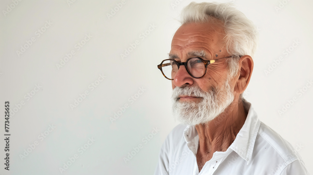Serious middle-aged man with thoughtful expression Serious middle-aged man with thoughtful expression