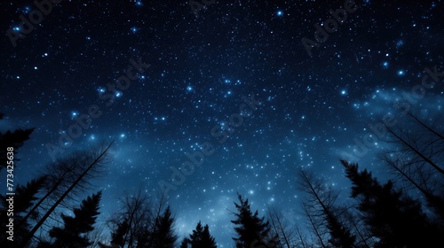 Star patterns on night sky. Backgrounds night sky with stars and moon and clouds.