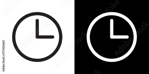 Time Indication and Clock Icons. Watch Display and Hourly Symbol. photo