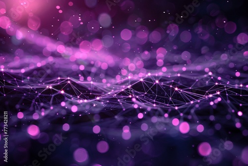 Intertwined digital pathways in vibrant purple hues, creating a simple web structure with a soft focus effect.