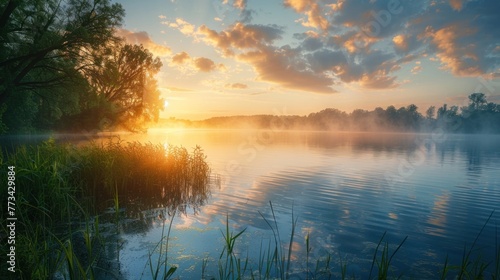 A serene lakeshore at sunrise, with mist rising from the water, inspiring reflection on the importance of protecting natural beauty. © TheNoteTravel