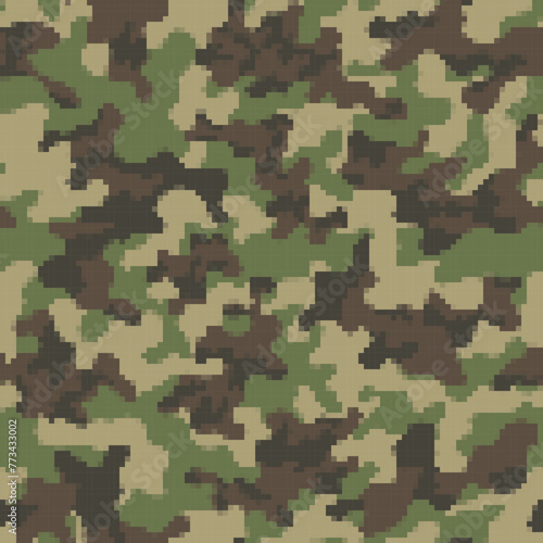 Abstract camouflage digital texture, military pattern, stylish background