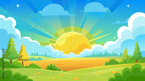 summer-sky-on-a-bright-day--glade-on-the-horizon background