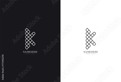 Line are letter k logo design