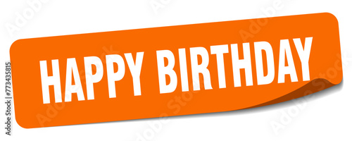 Canvas Print happy birthday sticker. happy birthday label