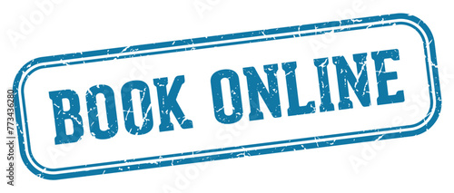 book online stamp. book online rectangular stamp on white background