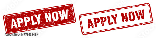 apply now stamp set. apply now square grunge sign