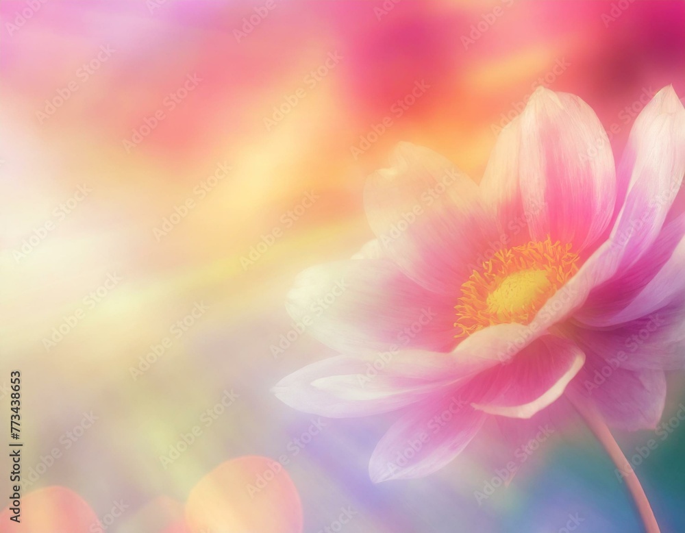 A beautiful flower on the right and space for text on the left is the perfect pastel background for a romantic card or poster, to express sympathy, gratitude, tribute and more