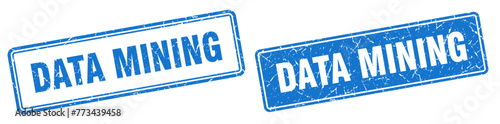 data mining stamp set. data mining square grunge sign