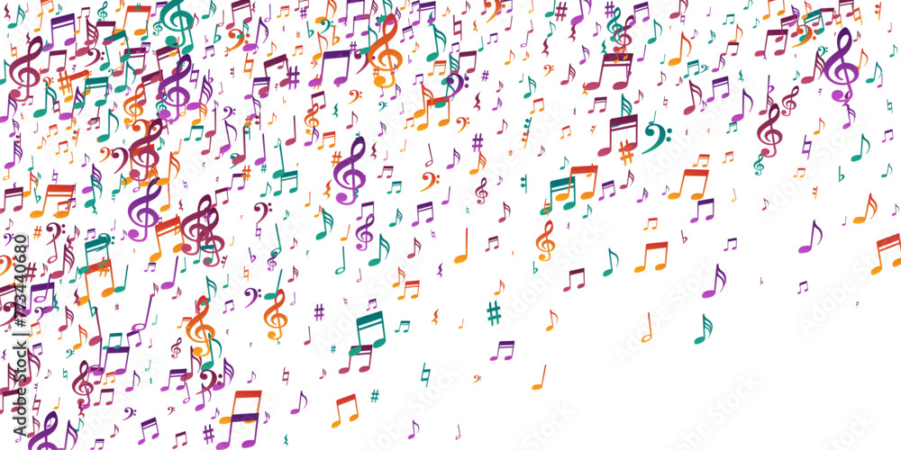 Musical notes cartoon vector design. Symphony