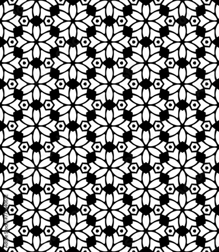 Black and white seamless abstract pattern. Background and backdrop. Grayscale ornamental design.