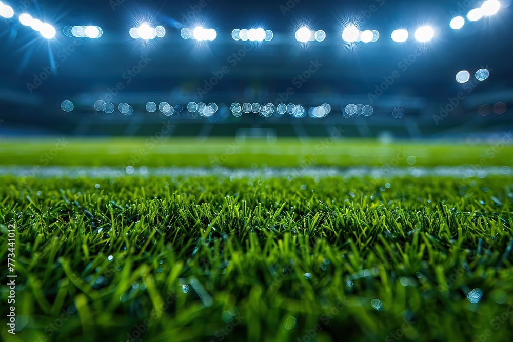 Artificial grass football field background. White lines. Macro grass football field. football field design grass football lines. AI generated illustration