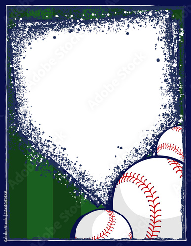 Baseball Themed Flyer Poster Downloadable Frame