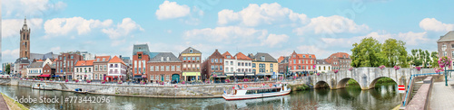 Panoramic view and St. Christopher's Cathedral (Christoffelkathedraal) in Roermond in the province of Limburg Netherlands (Nederland)