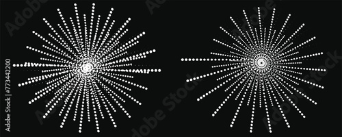 Spiral sound waves rhythm lines and circles abstract vector background. photo