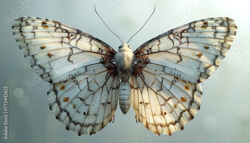 butterfly isolated on white, transparent background in the style of photorealistic portraiture