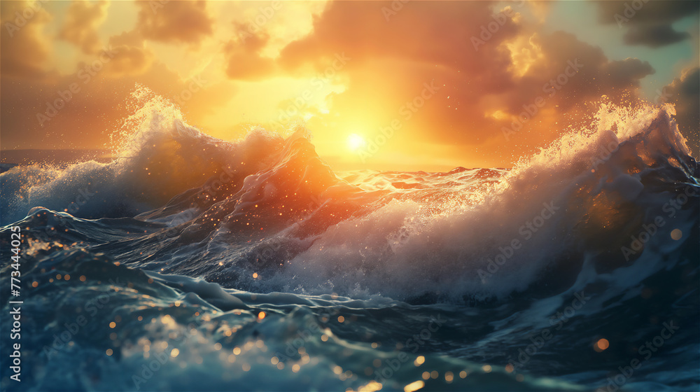 Sunset over the sea.
