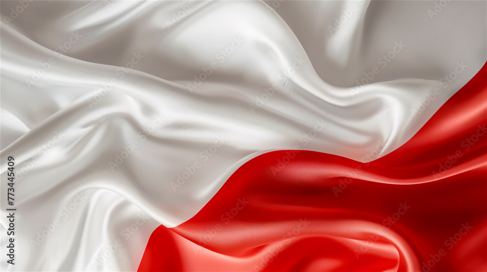 Poland flag background silky and smooth waving.