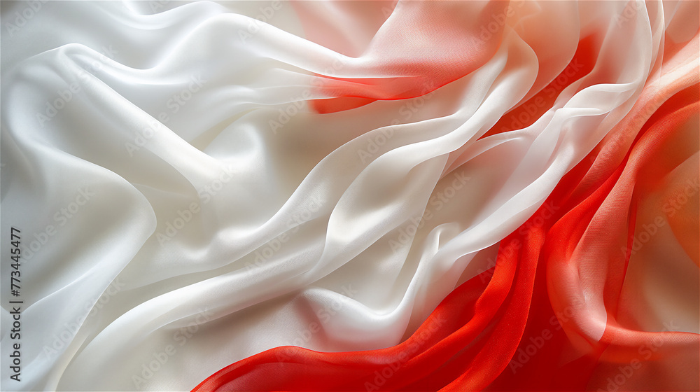 Poland flag background silky and smooth waving.