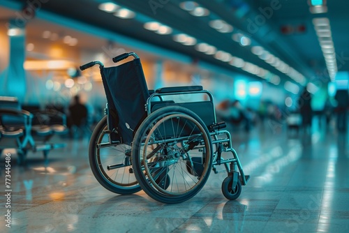 wheelchair in the airport terminal