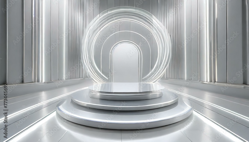 Obraz premium The Center of Attention: A Neon-Lit Product Display