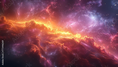 bstract space background. Beautiful galaxies and stars in outer space. Created with generative AI 