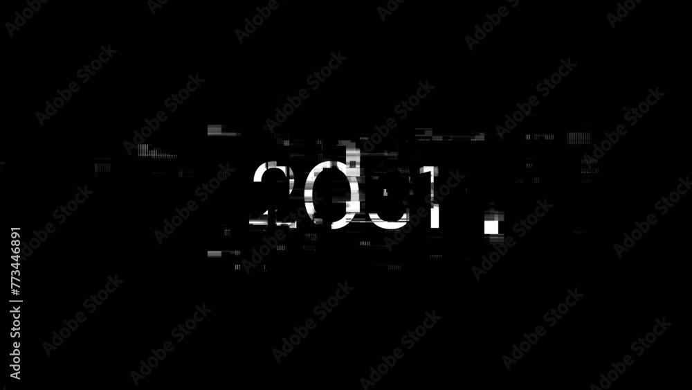 3D rendering 2031 text with screen effects of technological glitches 3D rendering 2031 text with screen effects of technological glitches
