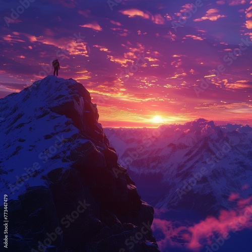 Gipfelmoment: Wanderer erlebt den Sonnenaufgang