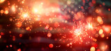 Fourth of July sparklers, independence celebration concept. Blurred stars and stripes.
