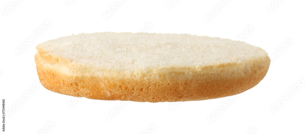 Half of fresh burger bun isolated on white Half of fresh burger bun isolated on white