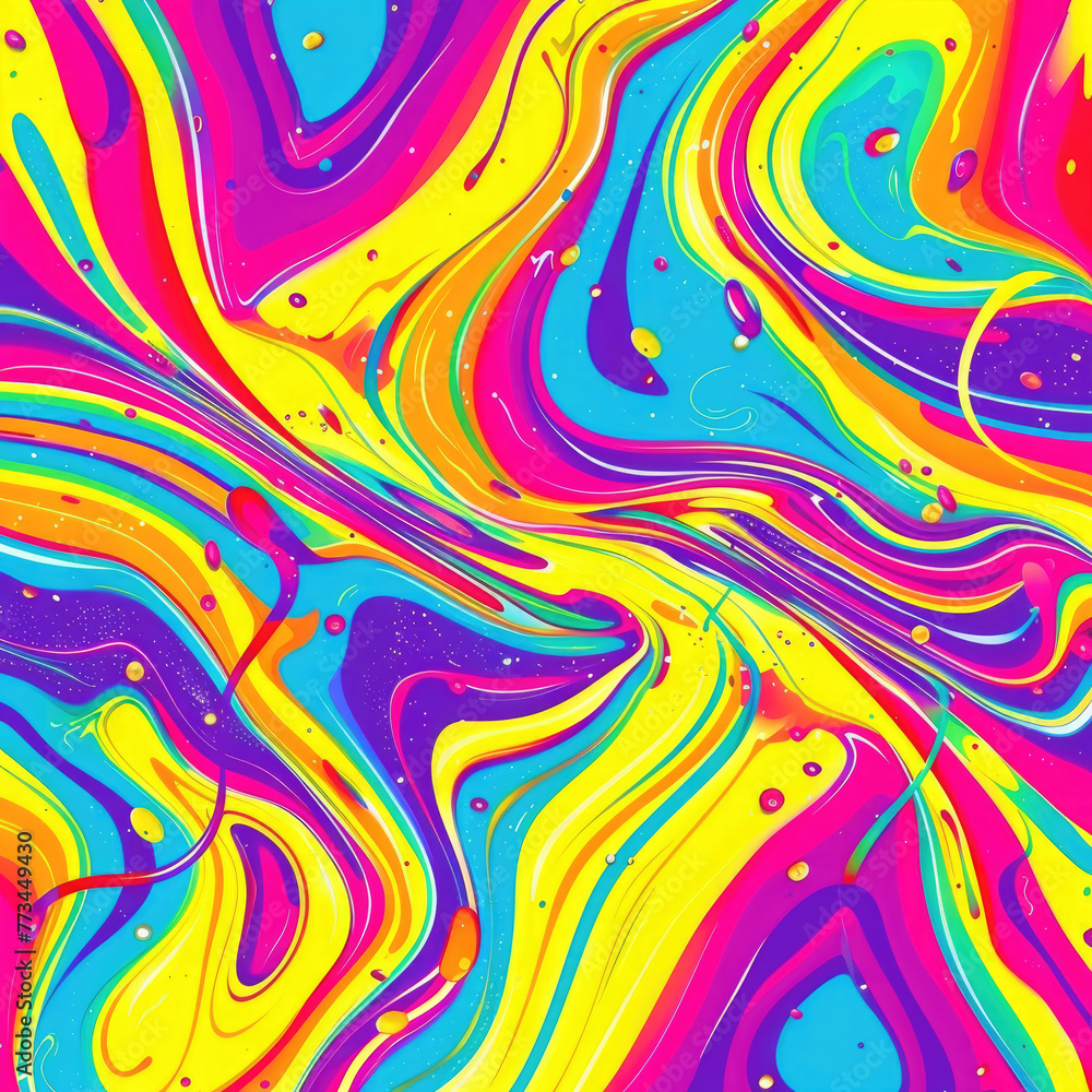 Wallpaper fluid Design. Trippy Glitchy Background for Psychedelic 60s or 70s