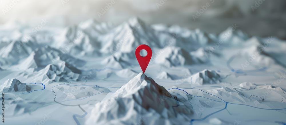 Map marker location pin on the landscape map, gps and navigation ...